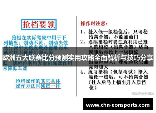 欧洲五大联赛比分预测实用攻略全面解析与技巧分享
